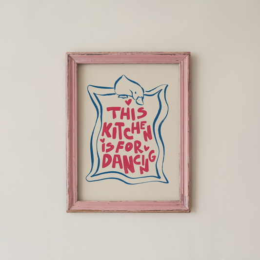 This Kitchen Is For Dancing Wall Art Retro Print
