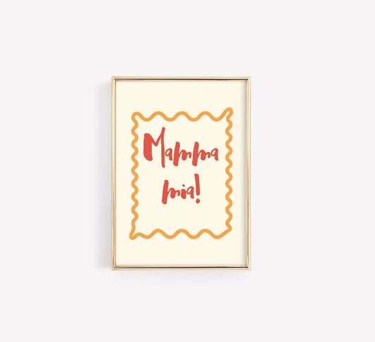 Mamma Mia Poster – Italian Expression Typography Print