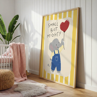 Small But Mighty Elephant Nursery Print