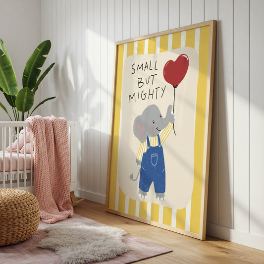 Small But Mighty Elephant Nursery Print