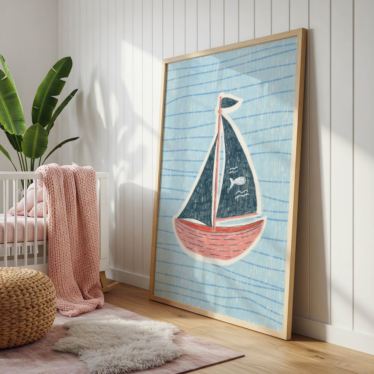 Vintage Sailboat Nursery Print
