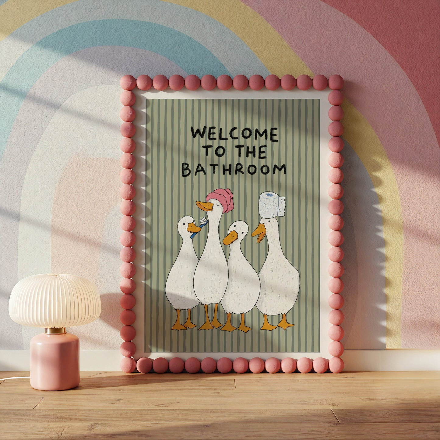 Welcome to the Bathroom Goose Print
