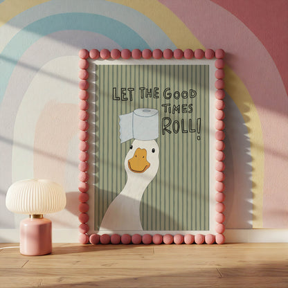 Let the Good Times Roll Duck Bathroom Print