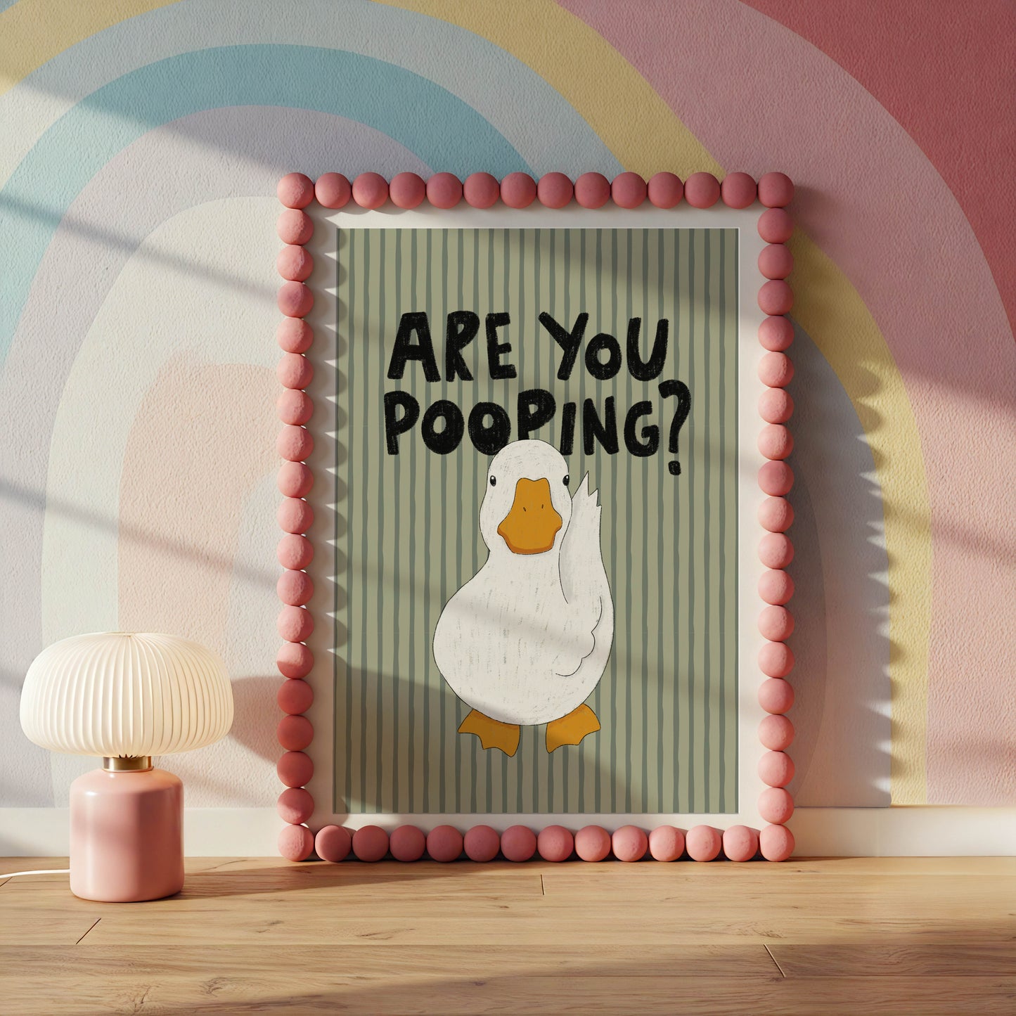 Are You Pooping? Funny Duck Bathroom Print