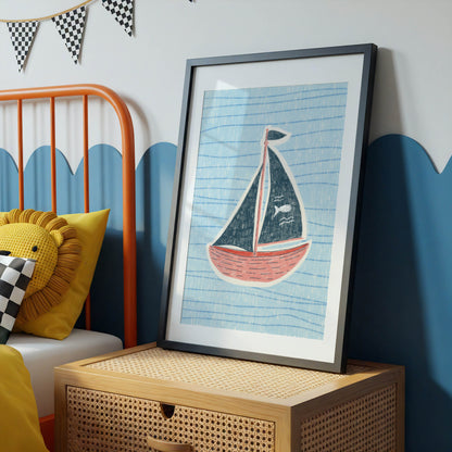 Vintage Sailboat Nursery Print