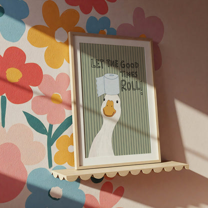 Let the Good Times Roll Duck Bathroom Print