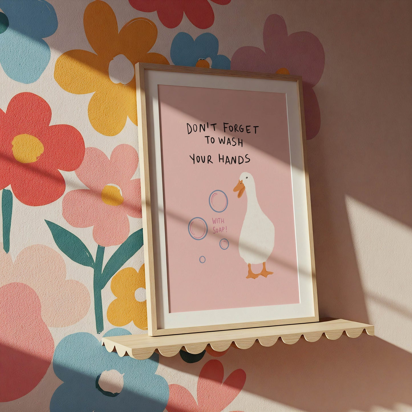 Duck Wash Your Hands Bathroom Print