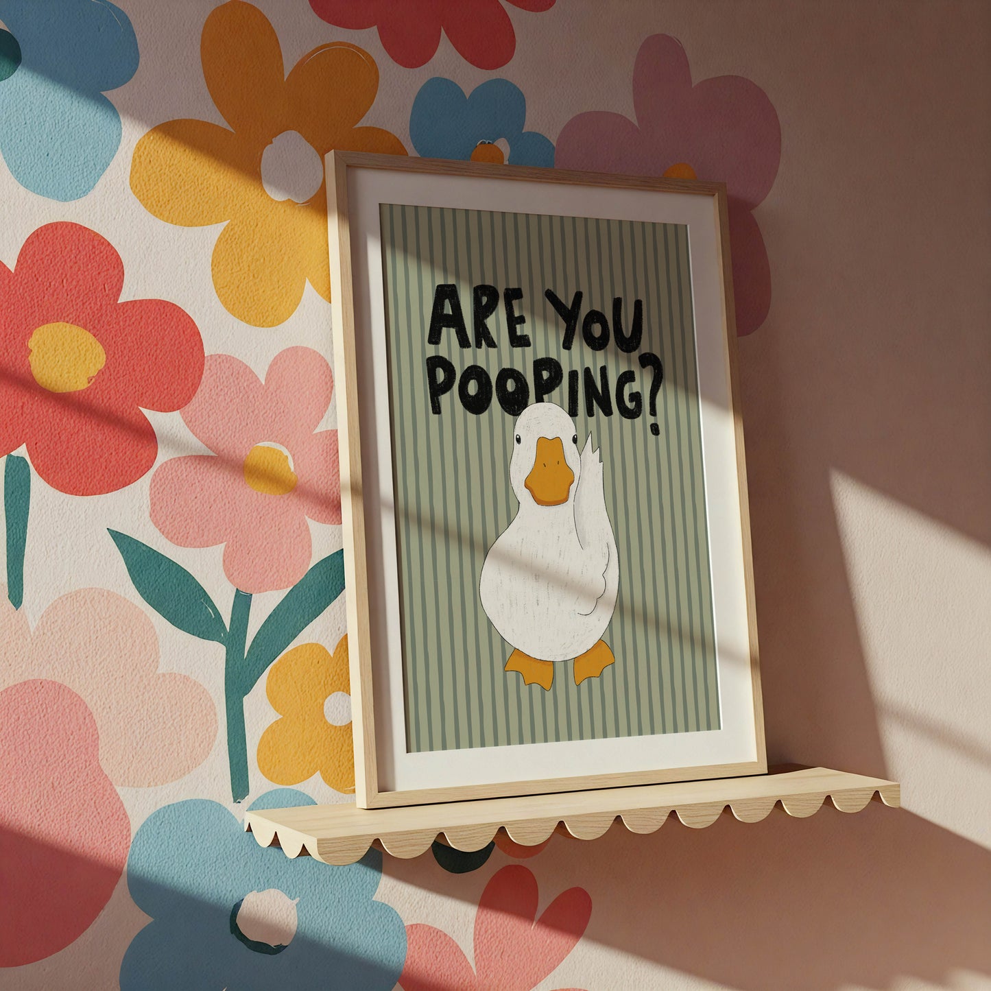 Are You Pooping? Funny Duck Bathroom Print