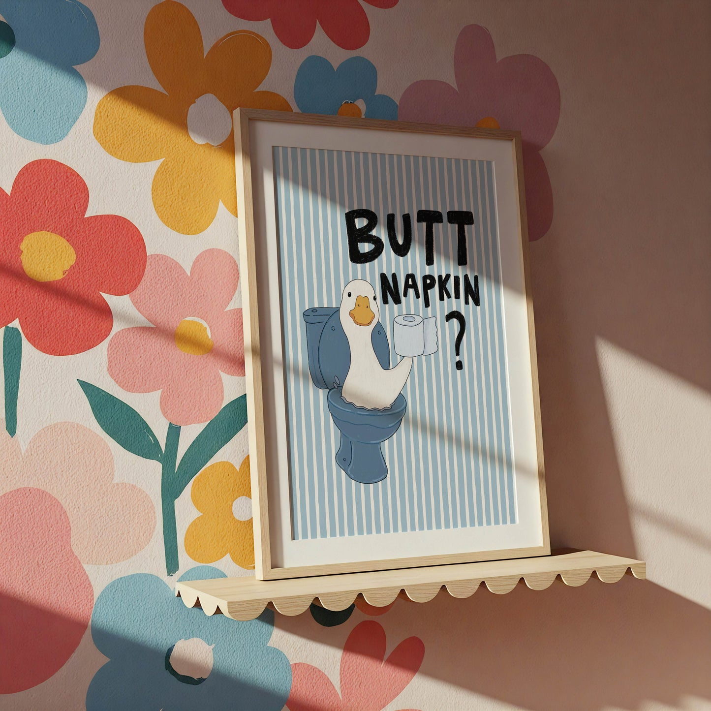 Butt Napkin Duck Bathroom Print