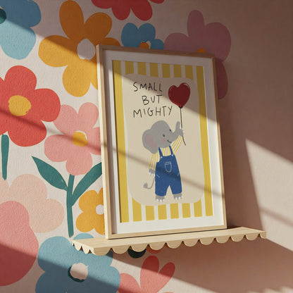 Small But Mighty Elephant Nursery Print
