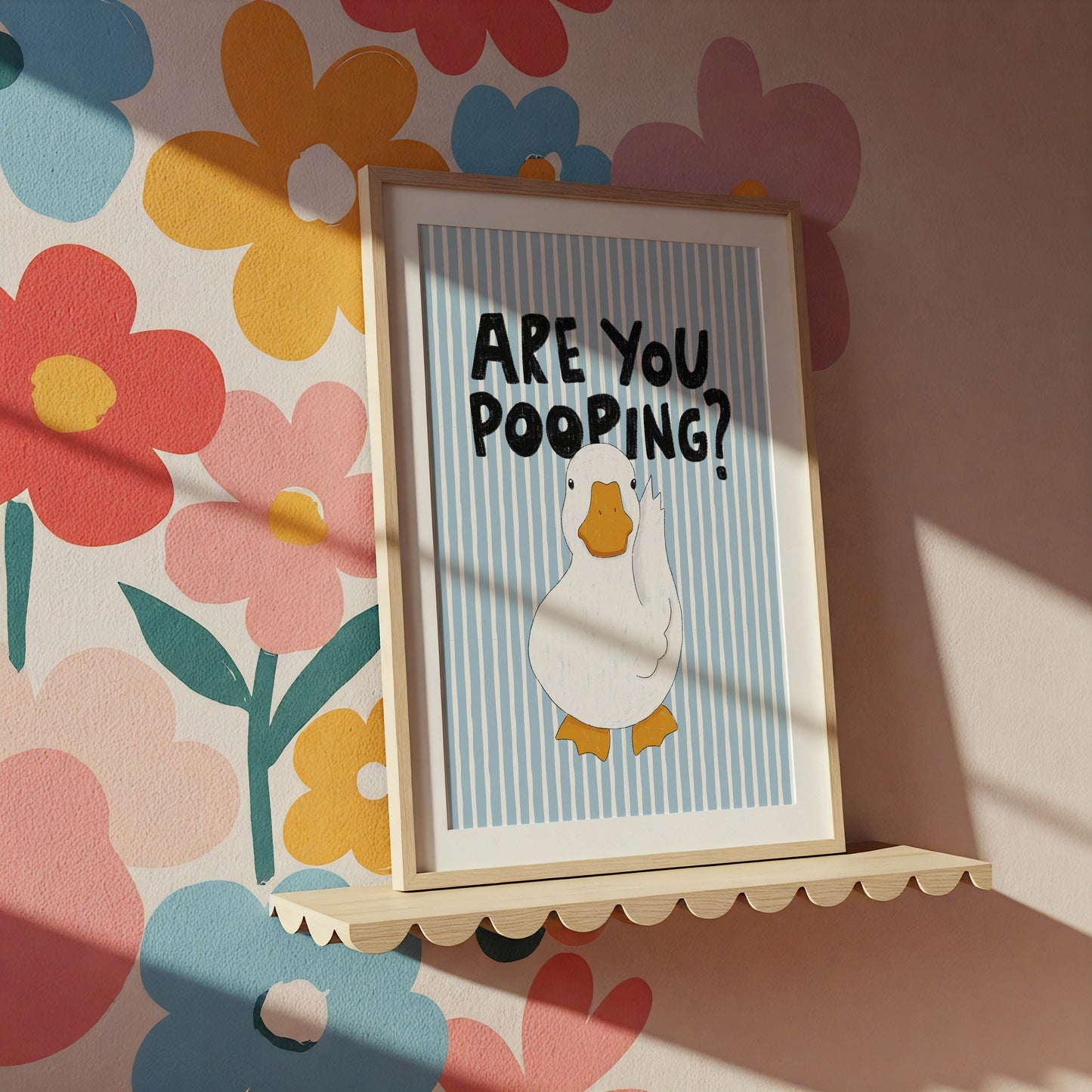 Are You Pooping? Funny Duck Bathroom Print
