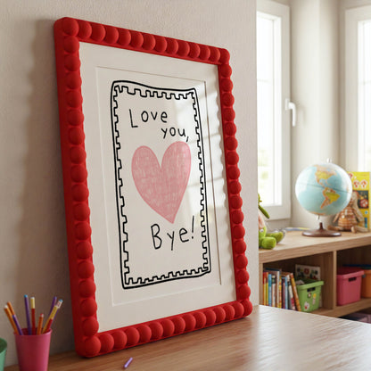 Love You, Bye! Heart Typography Print