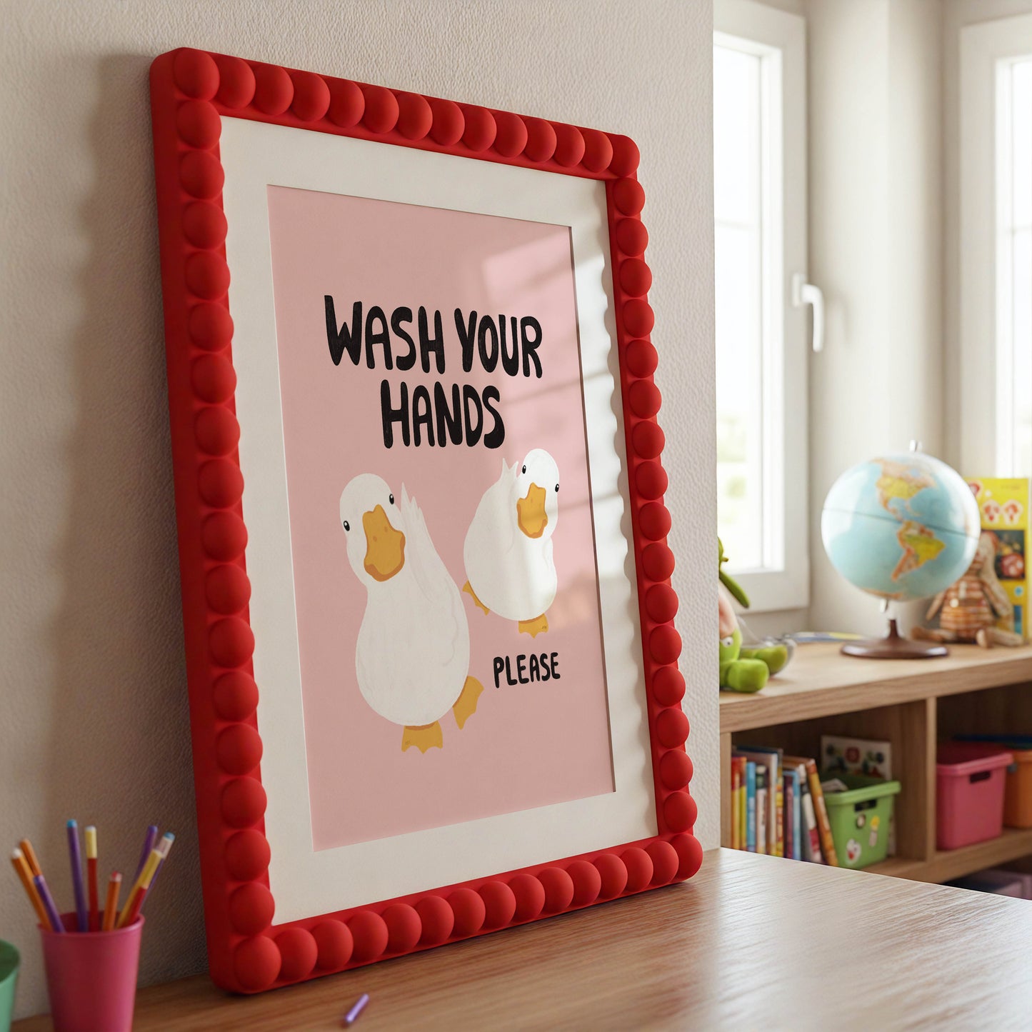Wash Your Hands Duck Bathroom Print
