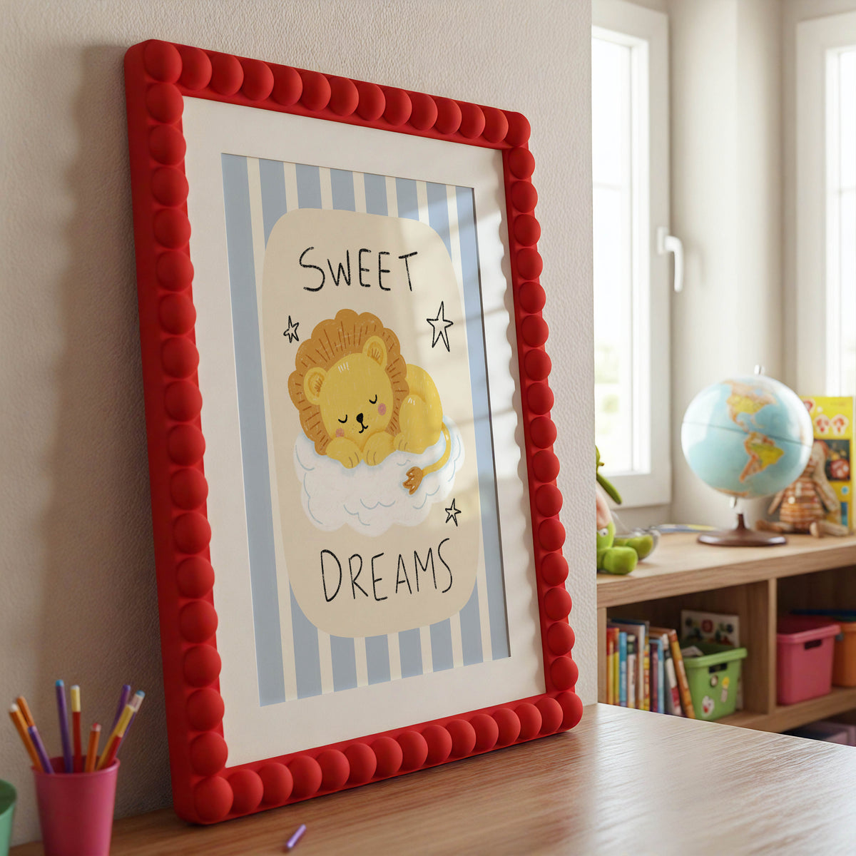 Sweet Dreams Sleeping Lion Nursery Print