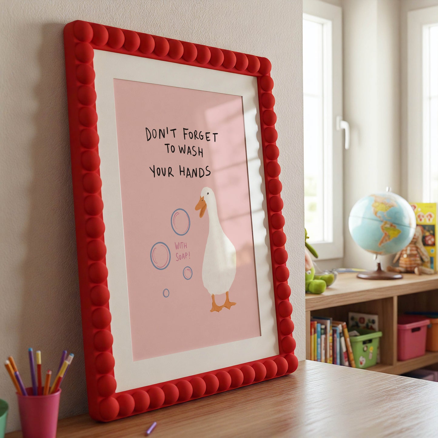 Duck Wash Your Hands Bathroom Print