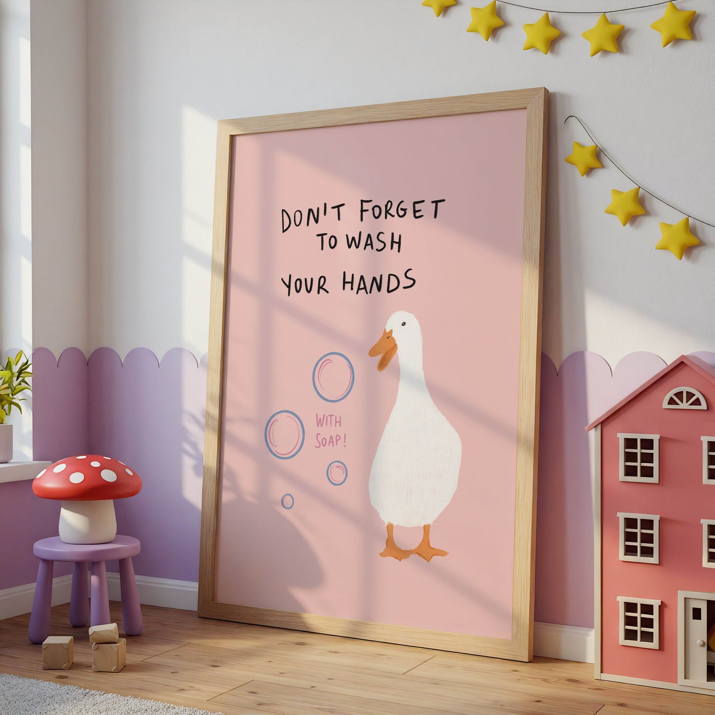 Duck Wash Your Hands Bathroom Print