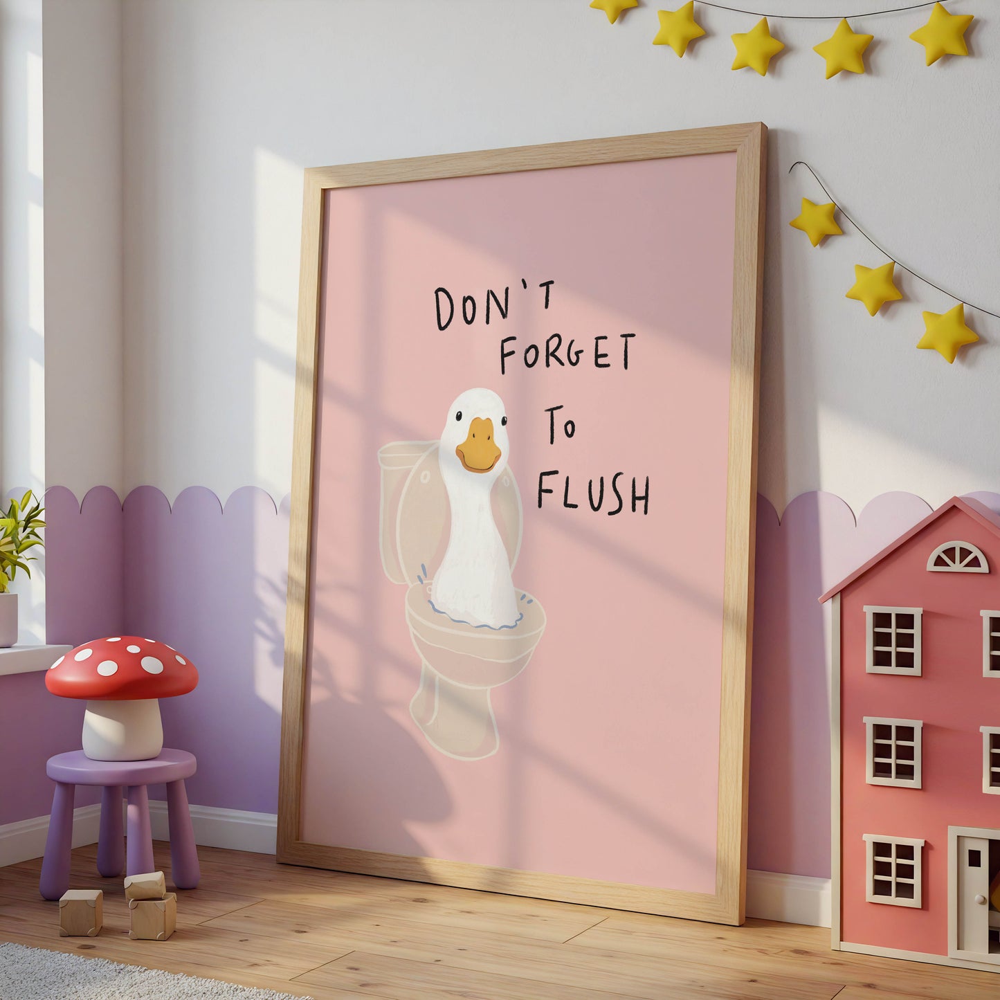 Don’t Forget to Flush Duck Bathroom Print