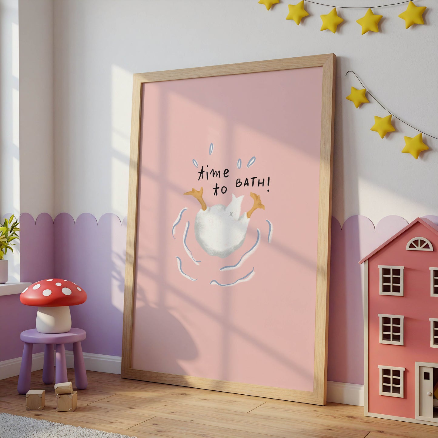 Time to Bath Duck Bathroom Print