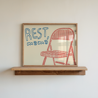 Mama Quote Poster Minimalist Chair Wall Art