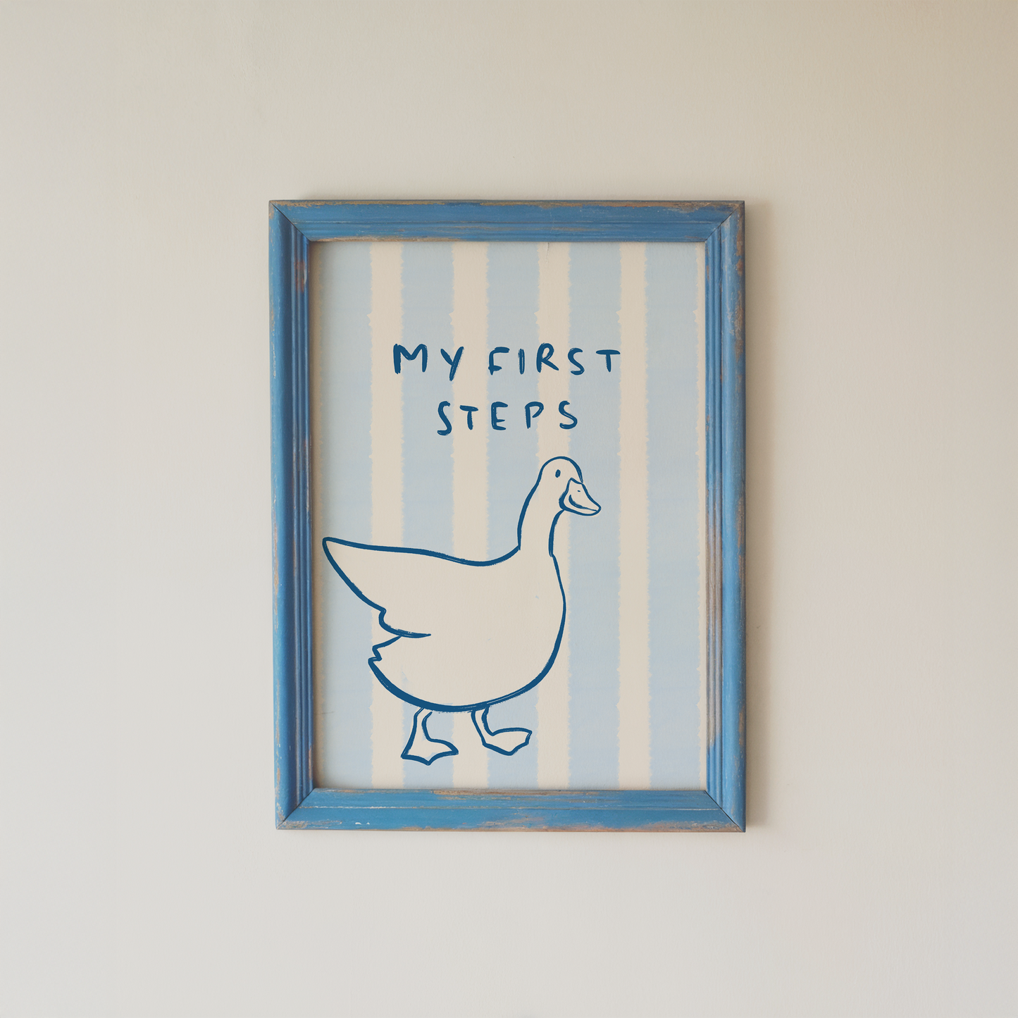 Duck Nursery Wall Art Print My First Steps Quote