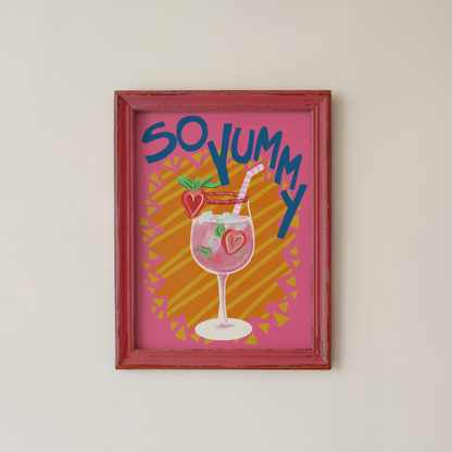 Colorful Modern Wall Art Print, Floral and Cocktail Designs