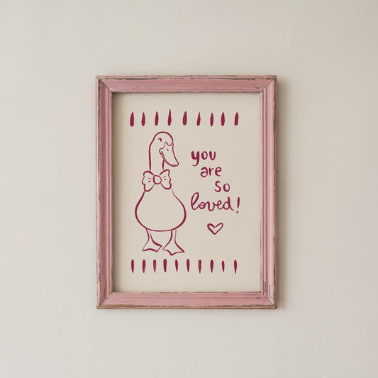 Duck Nursery Wall Art Print You Are So Loved Quote