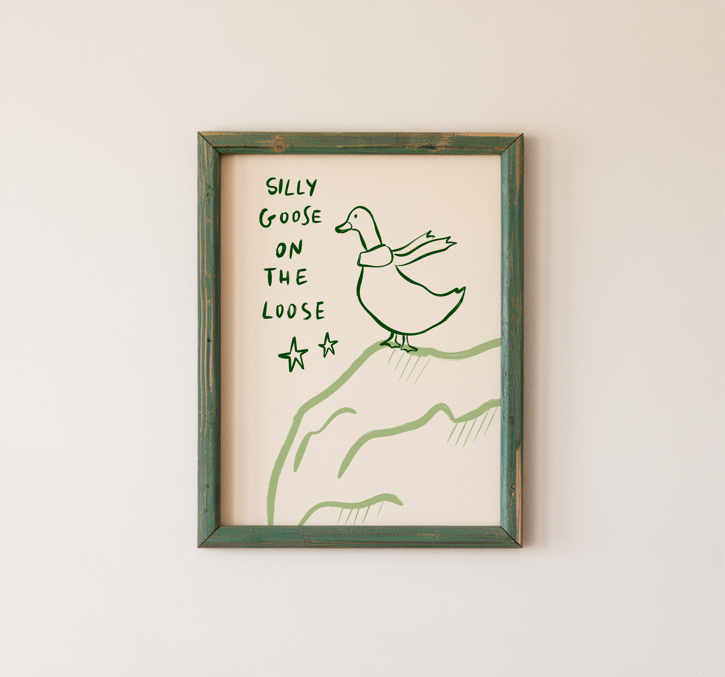 Funny Goose Wall Art Silly Goose Quote Minimalist Nursery Decor