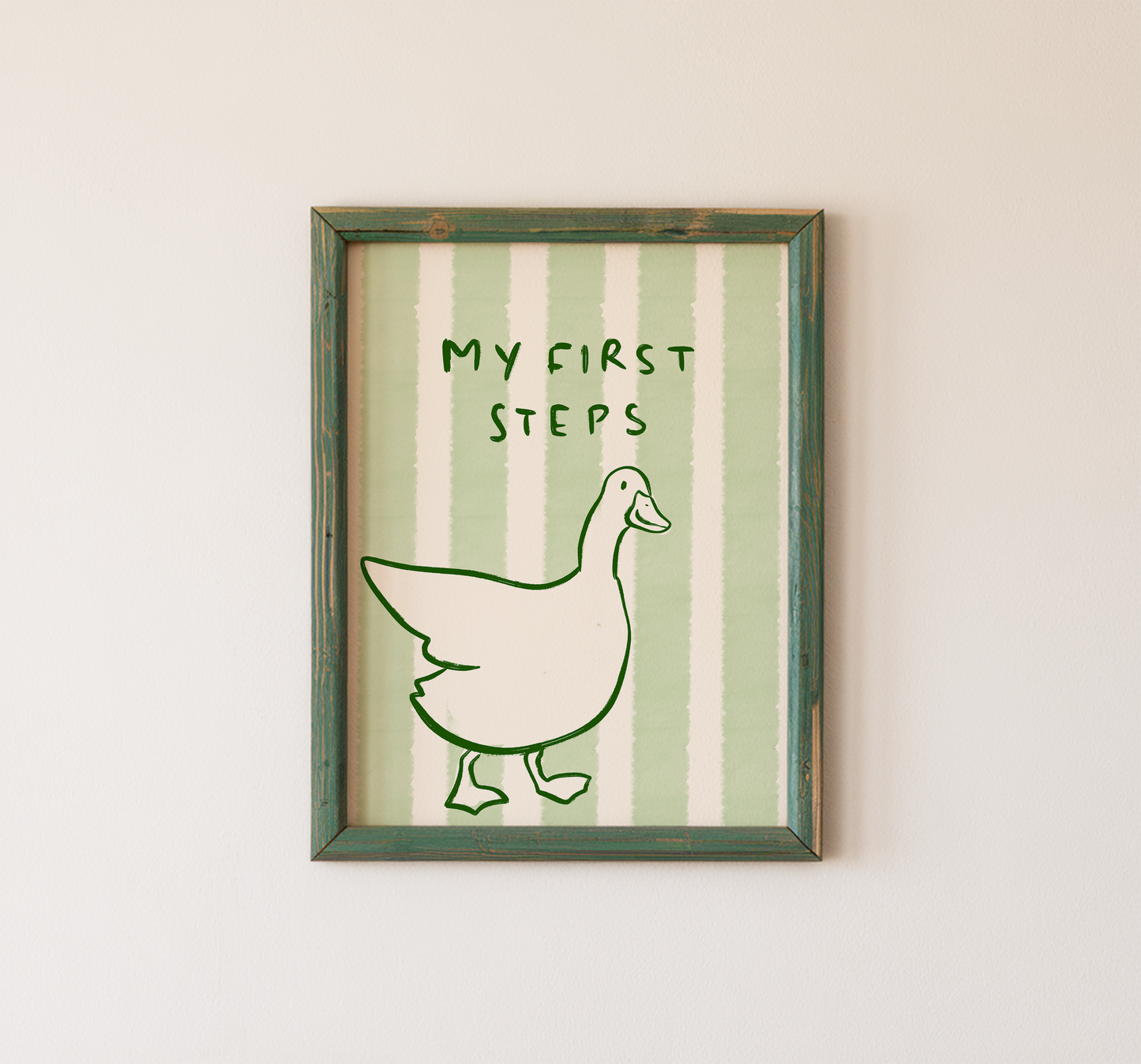 Duck Nursery Wall Art Print My First Steps Quote