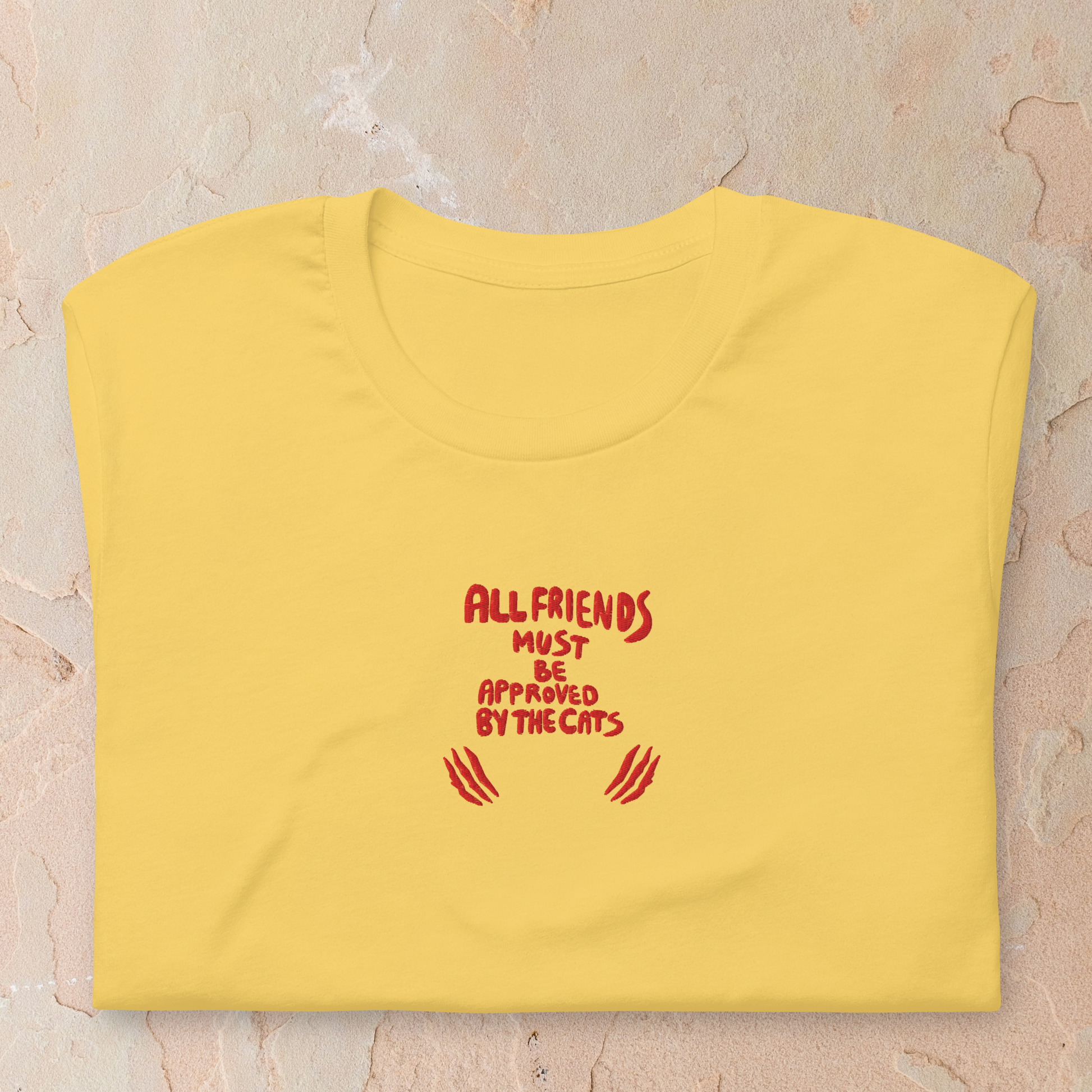 Funny Cat Shirt Graphic Quote Tee for Cat Lovers Yellow